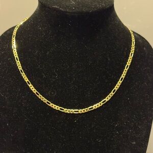 18K Gold-filled NEW Figaro Chain Necklace Italy Marked 750 Lobster Closure